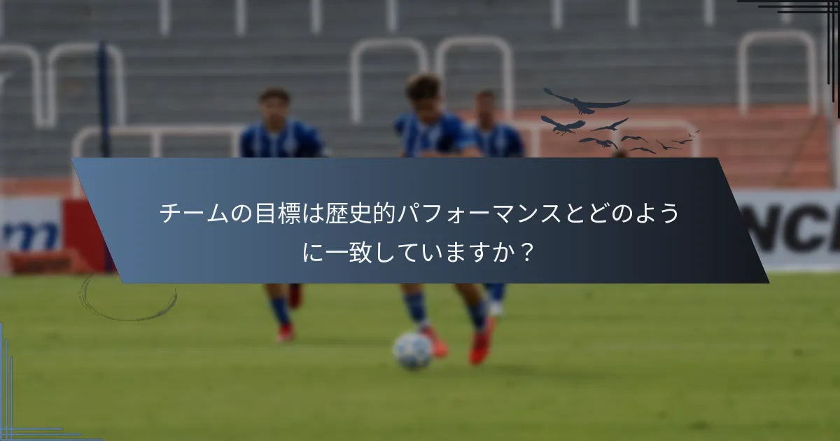 チームの目標は歴史的パフォーマンスとどのように一致していますか？