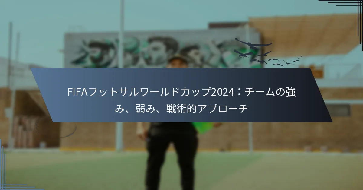 FIFAフットサルワールドカップ2024：チームの強み、弱み、戦術的アプローチ