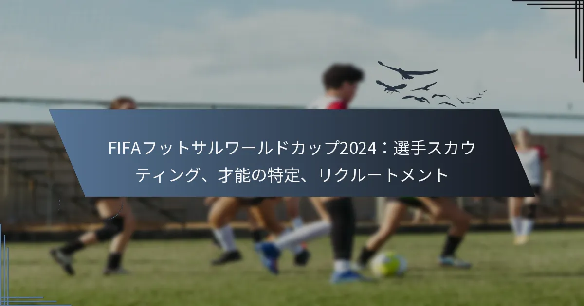 FIFAフットサルワールドカップ2024：選手スカウティング、才能の特定、リクルートメント