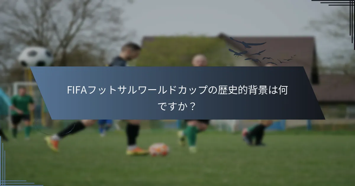 FIFAフットサルワールドカップの歴史的背景は何ですか？