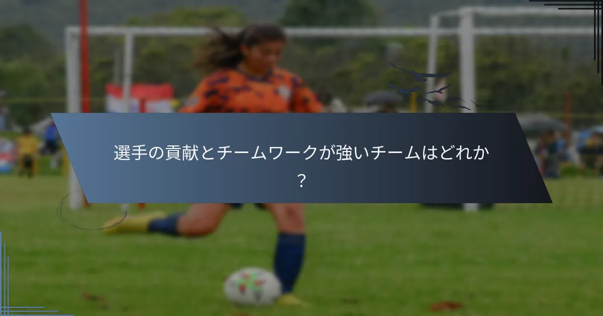 選手の貢献とチームワークが強いチームはどれか？
